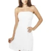 Urban Classics Damen Mini Kleid M. Allover Spitzenbesatz Weiss