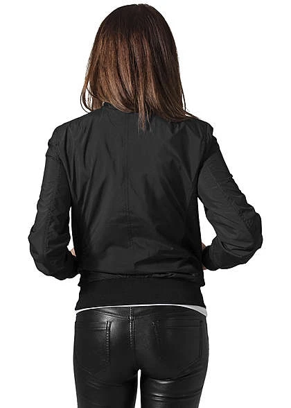 Urban Classics Damen Jacke Ladies Light Bomber Jacket Schwarz 4 Urban Classics Damen Jacke Ladies Light Bomber Jacket Schwarz – Bild 2