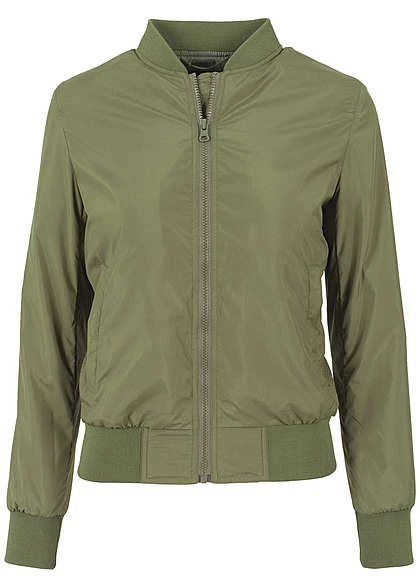 Urban Classics Damen Jacke Light Bomber Jacket Oliv Grün 5 Urban Classics Damen Jacke Light Bomber Jacket Oliv Grün – Bild 3