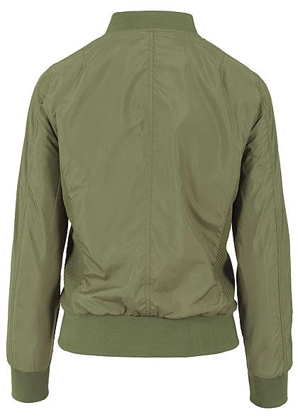 Urban Classics Damen Jacke Light Bomber Jacket Oliv Grün 6 Urban Classics Damen Jacke Light Bomber Jacket Oliv Grün – Bild 4