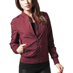 Urban Classics Damen Jacke Ladies Light Bomber Jacket Burgundy