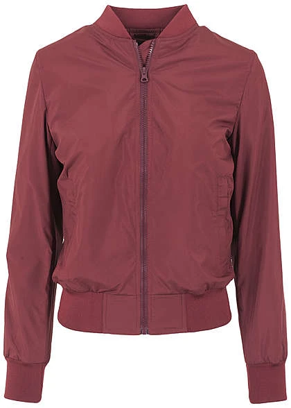 Urban Classics Damen Jacke Ladies Light Bomber Jacket Burgundy 5 Urban Classics Damen Jacke Ladies Light Bomber Jacket Burgundy – Bild 3