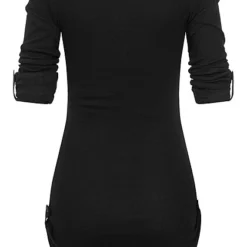 Urban Classics Damen Turn-Up Longsleeve Mit Knopfleiste U. Brusttasche Gerippt Schwarz -Vero Moda Verkaufsgeschäft 16102258 3