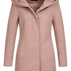 ONLY Damen NOOS Coatigan Mit 2-Pockets Und Kapuze Mocha Mouss Rosa