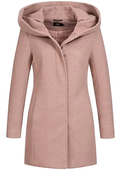 ONLY Damen NOOS Coatigan Mit 2-Pockets Und Kapuze Mocha Mouss Rosa 3 ONLY Damen NOOS Coatigan Mit 2-Pockets Und Kapuze Mocha Mouss Rosa