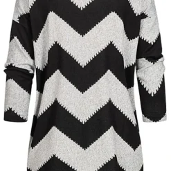 ONLY Damen NOOS 4/5 Arm Shirt Zick-Zack Muster Vokuhila Hell Grau Melange Schwarz 9 ONLY Damen NOOS 4/5 Arm Shirt Zick-Zack Muster Vokuhila Hell Grau Melange Schwarz -Vero Moda Verkaufsgeschäft 17063649 2