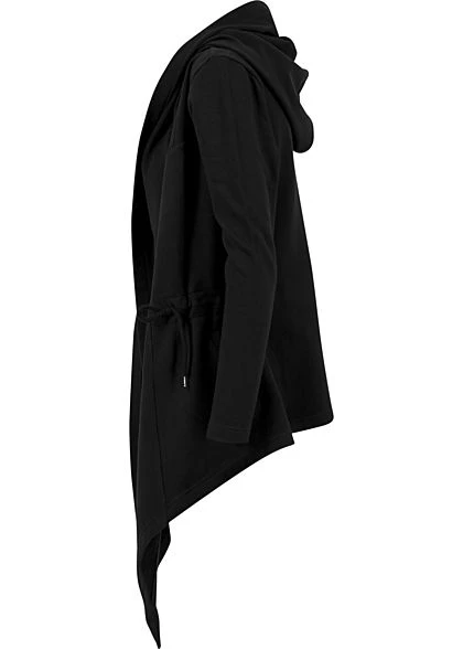 Urban Classics Damen Sweat Cardigan Mit Kapuze Und Bindedetail Schwarz 5 Urban Classics Damen Sweat Cardigan Mit Kapuze Und Bindedetail Schwarz – Bild 3