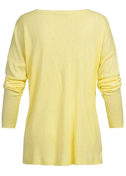 Styleboom Fashion Damen Basic Longshirt Pocket Gelb 5 Styleboom Fashion Damen Basic Longshirt Pocket Gelb – Bild 3
