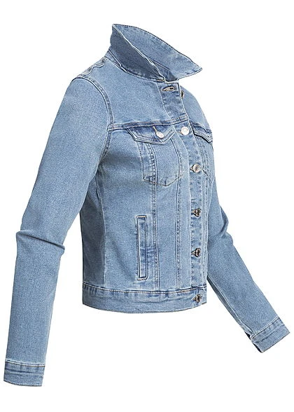 Vero Moda Damen NOOS Jeans Jacke 2 Brusttaschen Hell Blau Denim 4 Vero Moda Damen NOOS Jeans Jacke 2 Brusttaschen Hell Blau Denim – Bild 2