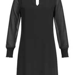 Styleboom Fashion Damen 2-Layer Chiffon Choker Dress Schwarz