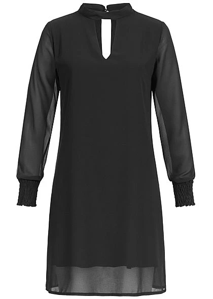 Styleboom Fashion Damen 2-Layer Chiffon Choker Dress Schwarz 3 Styleboom Fashion Damen 2-Layer Chiffon Choker Dress Schwarz