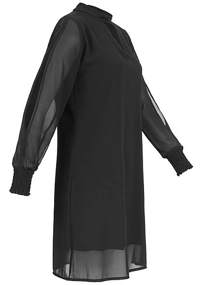 Styleboom Fashion Damen 2-Layer Chiffon Choker Dress Schwarz 4 Styleboom Fashion Damen 2-Layer Chiffon Choker Dress Schwarz – Bild 2