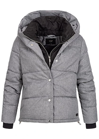 ONLY Damen 2in1 Quilted Jacket 2-Pockets Hell Grau Melange 3 ONLY Damen 2in1 Quilted Jacket 2-Pockets Hell Grau Melange
