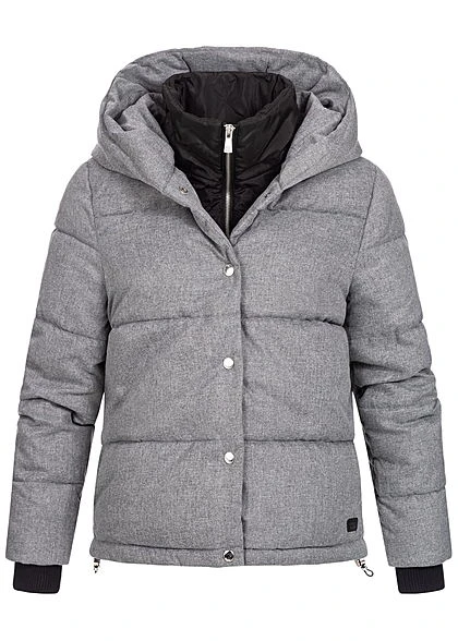 ONLY Damen 2in1 Quilted Jacket 2-Pockets Hell Grau Melange 4 ONLY Damen 2in1 Quilted Jacket 2-Pockets Hell Grau Melange – Bild 2