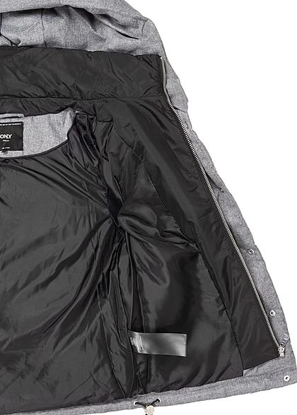 ONLY Damen 2in1 Quilted Jacket 2-Pockets Hell Grau Melange 7 ONLY Damen 2in1 Quilted Jacket 2-Pockets Hell Grau Melange – Bild 5