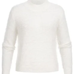 Hailys Damen High-Neck Strickpullover Offweiss