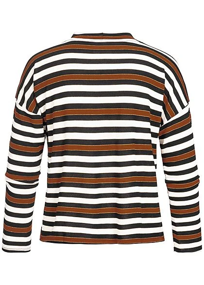 Zabaione Damen High-Neck Oversized Longsleeve Streifen Muster Adobe Braun 4 Zabaione Damen High-Neck Oversized Longsleeve Streifen Muster Adobe Braun – Bild 2