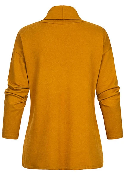 Styleboom Fashion Damen Rollkragen Pullover Pailletten Streifen Senf Gelb 4 Styleboom Fashion Damen Rollkragen Pullover Pailletten Streifen Senf Gelb – Bild 2
