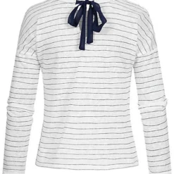 ONLY Damen Longsleeve Streifen Muster Schleife Rückseite Cloud Dancer Weiss Blau 5 ONLY Damen Longsleeve Streifen Muster Schleife Rückseite Cloud Dancer Weiss Blau -Vero Moda Verkaufsgeschäft 20010075 1