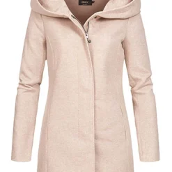 ONLY Damen NOOS Light Coatigan 2-Pockets Kapuze Etherea Beige