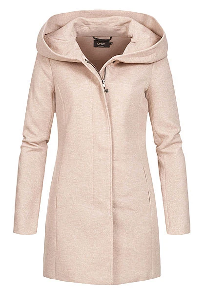 ONLY Damen NOOS Light Coatigan 2-Pockets Kapuze Etherea Beige 3 ONLY Damen NOOS Light Coatigan 2-Pockets Kapuze Etherea Beige