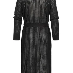 Zabaione Damen Long Cardigan 2-Pockets Inkl. Bindegürtel Schlitz Seitlich Schwarz -Vero Moda Verkaufsgeschäft 20020557 2