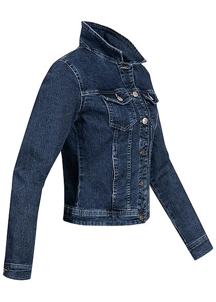 ONLY Damen Jeans Jacke 4-Pockets Knopfleiste Medium Dunkel Blau 4 ONLY Damen Jeans Jacke 4-Pockets Knopfleiste Medium Dunkel Blau – Bild 2