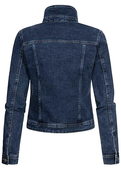 ONLY Damen Jeans Jacke 4-Pockets Knopfleiste Medium Dunkel Blau 5 ONLY Damen Jeans Jacke 4-Pockets Knopfleiste Medium Dunkel Blau – Bild 3