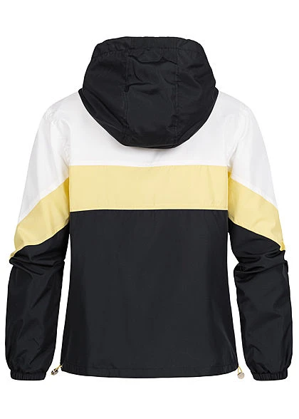 Seventyseven Lifestyle Damen Colorblock Windjacke Kapuze 2-Pockets Gelb Schwarz Weiss 7 Seventyseven Lifestyle Damen Colorblock Windjacke Kapuze 2-Pockets Gelb Schwarz Weiss – Bild 5