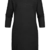 Vero Moda Damen NOOS 7/8 Arm Struktur Strickkleid Zipper Lochmuster Schwarz