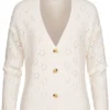 Hailys Damen V-Neck Lochstrick Cardigan Knopfleiste Cream Weiss 2 Hailys Damen V-Neck Lochstrick Cardigan Knopfleiste Cream Weiss -Vero Moda Verkaufsgeschäft 20083837