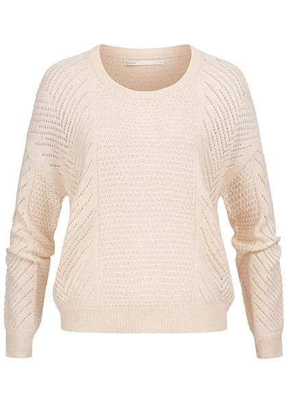 ONLY Damen Grobstrick Pullover Pumice Stone Beige 3 ONLY Damen Grobstrick Pullover Pumice Stone Beige