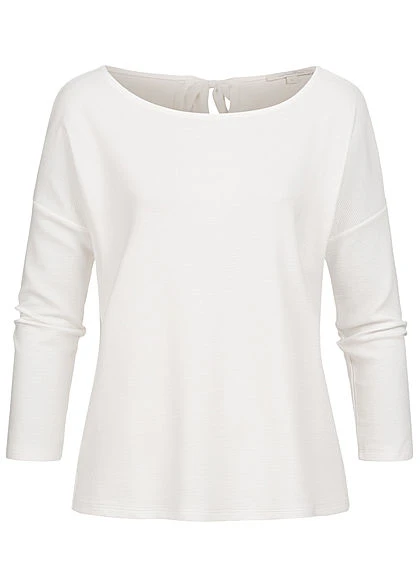 Tom Tailor Damen 3/4 Arm Ribbed Pullover Sweater Mit Schleife Hinten Off Weiss 3 Tom Tailor Damen 3/4 Arm Ribbed Pullover Sweater Mit Schleife Hinten Off Weiss