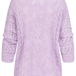 Styleboom Fashion Damen Strickcardigan Lochmuster Rückenausschnitt Lila 7 Styleboom Fashion Damen Strickcardigan Lochmuster Rückenausschnitt Lila -Vero Moda Verkaufsgeschäft 20086298 2