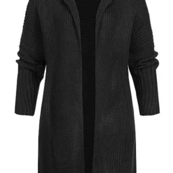 Styleboom Fashion Damen Strickcardigan Offener Schnitt Schwarz