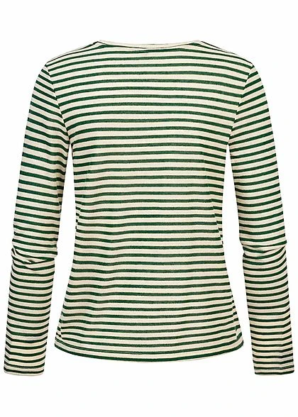 ONLY Damen Longsleeve Pullover Lurex Streifen Muster Glitzer Smoke Pine Grün 4 ONLY Damen Longsleeve Pullover Lurex Streifen Muster Glitzer Smoke Pine Grün – Bild 2