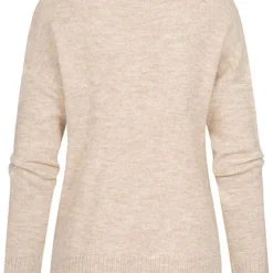 Tom Tailor Damen Nice Cosy V-Neck Strickpullover Lockerer Schnitt Cozy Beige Melange -Vero Moda Verkaufsgeschäft 20094446 2