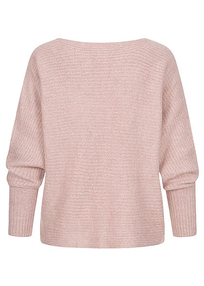 ONLY Damen NOOS Oversized Strickpullover Bootausschnitt Woodrose Rosa Melange 4 ONLY Damen NOOS Oversized Strickpullover Bootausschnitt Woodrose Rosa Melange – Bild 2