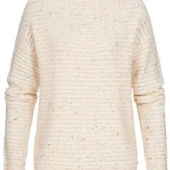 Tom Tailor Damen High-Neck Struktur Strickpullover Neps Optik Soft Creme Beige
