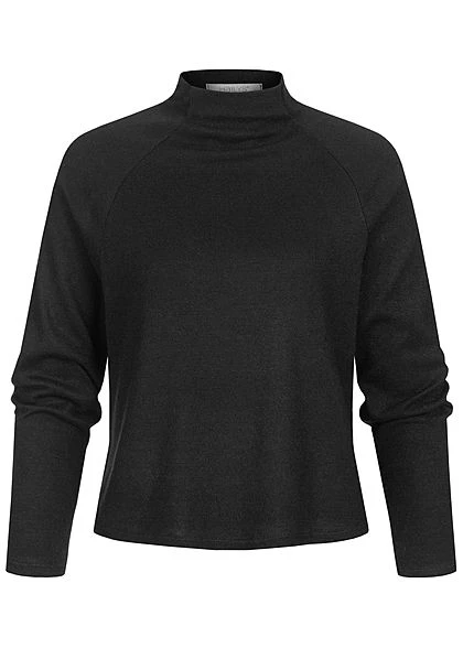 Hailys Damen High-Neck Pullover Longsleeve Schwarz 3 Hailys Damen High-Neck Pullover Longsleeve Schwarz