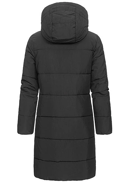 ONLY Damen Langer Winter Puffermantel Steppjacke Kapuze 2-Pockets Schwarz 7 ONLY Damen Langer Winter Puffermantel Steppjacke Kapuze 2-Pockets Schwarz – Bild 5