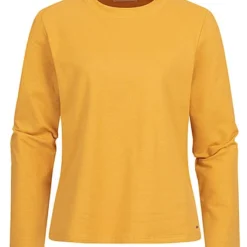 Tom Tailor Damen Longsleeve Pullover Mit Seitl. Schlitzen Indian Spice Gelb