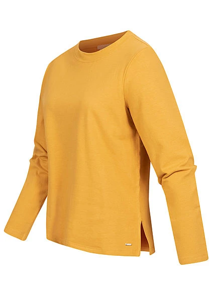 Tom Tailor Damen Longsleeve Pullover Mit Seitl. Schlitzen Indian Spice Gelb 4 Tom Tailor Damen Longsleeve Pullover Mit Seitl. Schlitzen Indian Spice Gelb – Bild 2