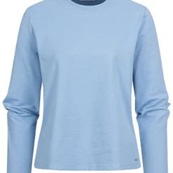 Tom Tailor Damen Longsleeve Pullover Mit Seitl. Schlitzen Sommer Blau