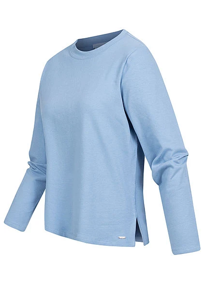 Tom Tailor Damen Longsleeve Pullover Mit Seitl. Schlitzen Sommer Blau 4 Tom Tailor Damen Longsleeve Pullover Mit Seitl. Schlitzen Sommer Blau – Bild 2