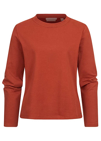 Tom Tailor Damen Longsleeve Pullover Mit Seitl. Schlitzen Rost Braun 3 Tom Tailor Damen Longsleeve Pullover Mit Seitl. Schlitzen Rost Braun