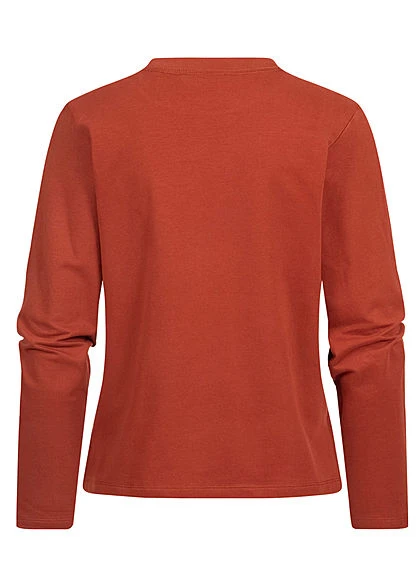 Tom Tailor Damen Longsleeve Pullover Mit Seitl. Schlitzen Rost Braun 5 Tom Tailor Damen Longsleeve Pullover Mit Seitl. Schlitzen Rost Braun – Bild 3