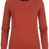 Tom Tailor Damen Gepunkteter Strickpullover Sweater Mit Rippbündchen Rost Braun
