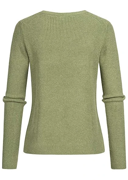 Tom Tailor Damen Viskose Strickpullover Sweater Vokuhila Calm Grün Melange 4 Tom Tailor Damen Viskose Strickpullover Sweater Vokuhila Calm Grün Melange – Bild 2