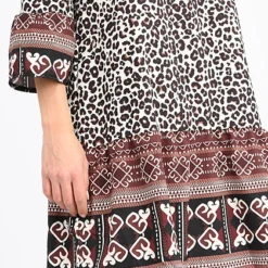 Fresh Lemons Damen 3/4 Arm V-Neck Puffer Kleid AOP Leo Print Cream Beige Braun 9 Fresh Lemons Damen 3/4 Arm V-Neck Puffer Kleid AOP Leo Print Cream Beige Braun -Vero Moda Verkaufsgeschäft 20115453 3